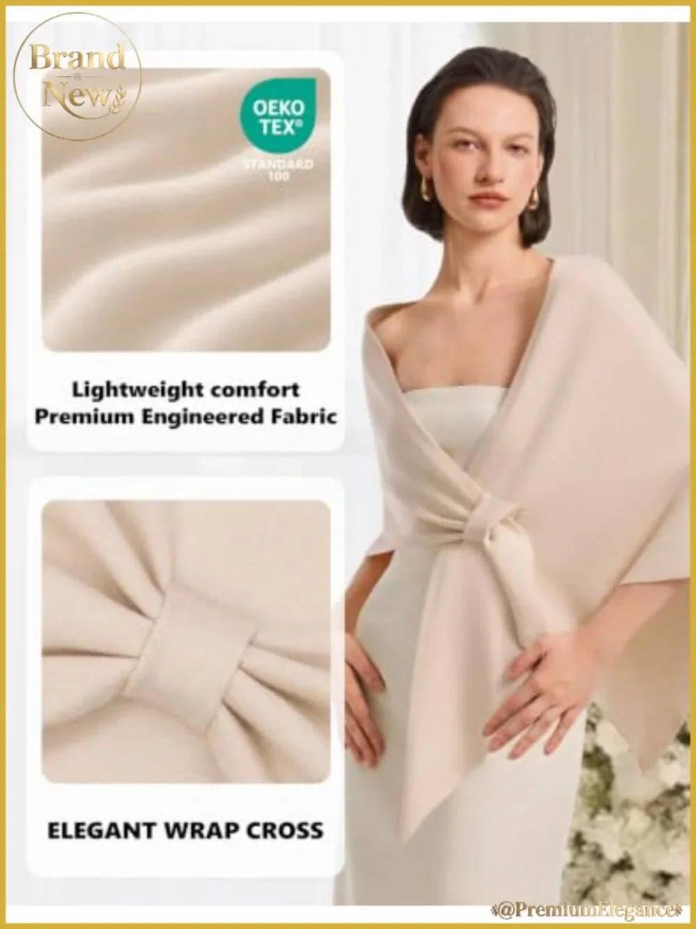 Pashmina Shawl Wrap Pull-Through Viscose Blend Evening Wedding